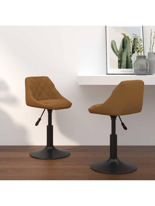 Vērpjami ēdamistabas krēsli 2 pcs brūna 46 x 44 x 77.5 cm
