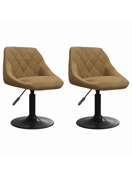 Vērpjami ēdamistabas krēsli 2 pcs brūna 46 x 44 x 77.5 cm