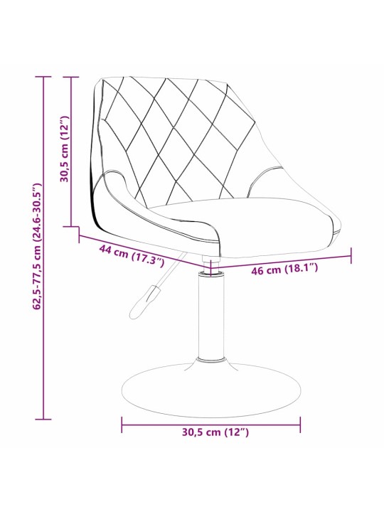 Vērpjami ēdamistabas krēsli 2 pcs brūna 46 x 44 x 77.5 cm