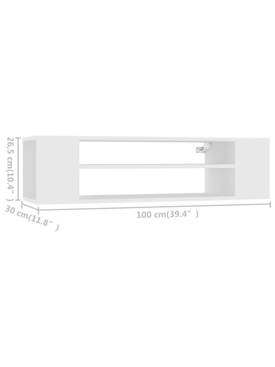 Piekarams tv skapītis, balts, 100x30x26,5 cm, inženierijas koks
