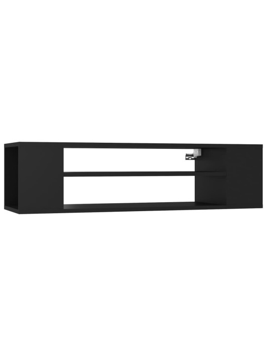 Piekarams tv skapītis, melns, 100x30x26,5 cm, inženierijas koks