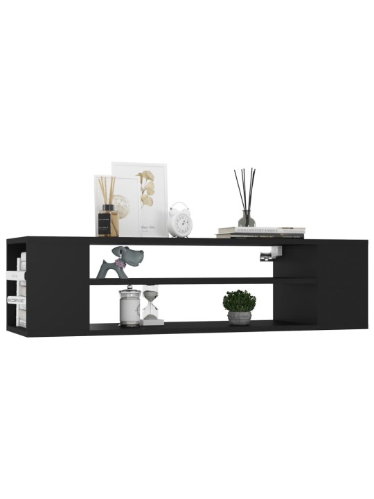 Piekarams tv skapītis, melns, 100x30x26,5 cm, inženierijas koks