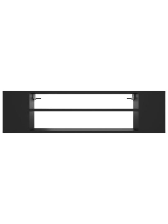 Piekarams tv skapītis, melns, 100x30x26,5 cm, inženierijas koks