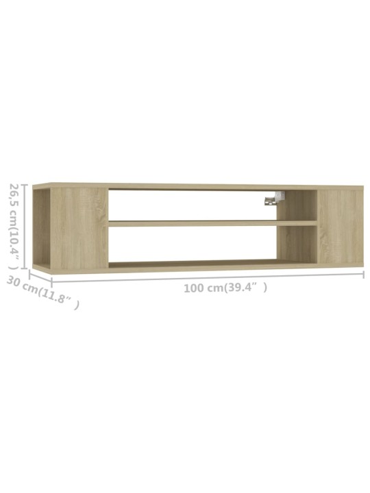Piekarams tv skapītis, ozolkoka krāsa, 100x30x26,5 cm