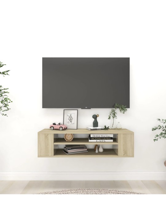 Piekarams tv skapītis, ozolkoka krāsa, 100x30x26,5 cm
