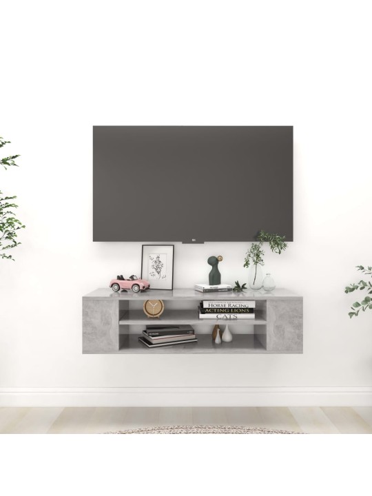 Piekarams tv skapītis, betona pelēks, 100x30x26,5 cm