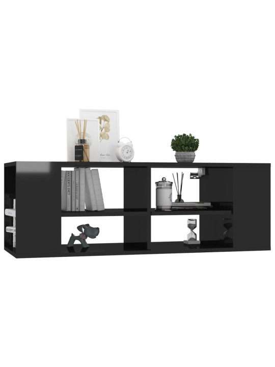 Sienas tv skapītis spīdīgi melns 102x35x35 cm inženierijas koks