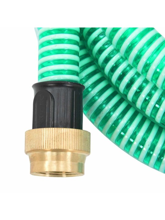 Sūkšanas šļūtene ar misiņa savienotājiem, zaļa, 1,1", 3 m, pvc