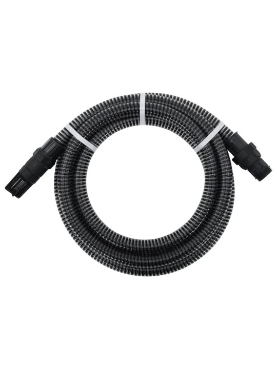 Sūkšanas šļūtene ar pvc savienotājiem, melna, 1", 7 m, pvc