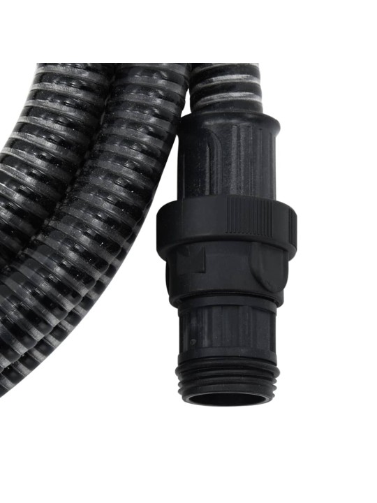 Sūkšanas šļūtene ar pvc savienotājiem, melna, 1", 7 m, pvc