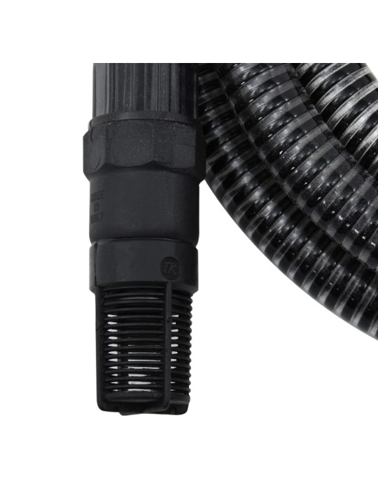 Sūkšanas šļūtene ar pvc savienotājiem, melna, 1", 7 m, pvc