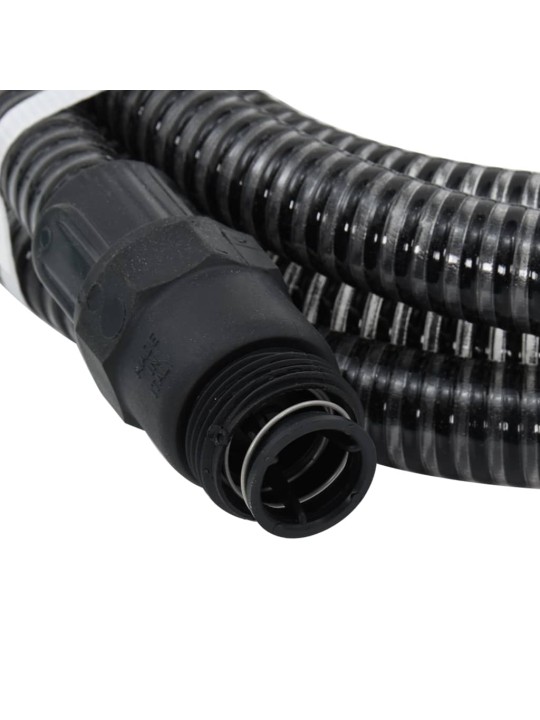 Sūkšanas šļūtene ar pvc savienotājiem, melna, 1", 7 m, pvc
