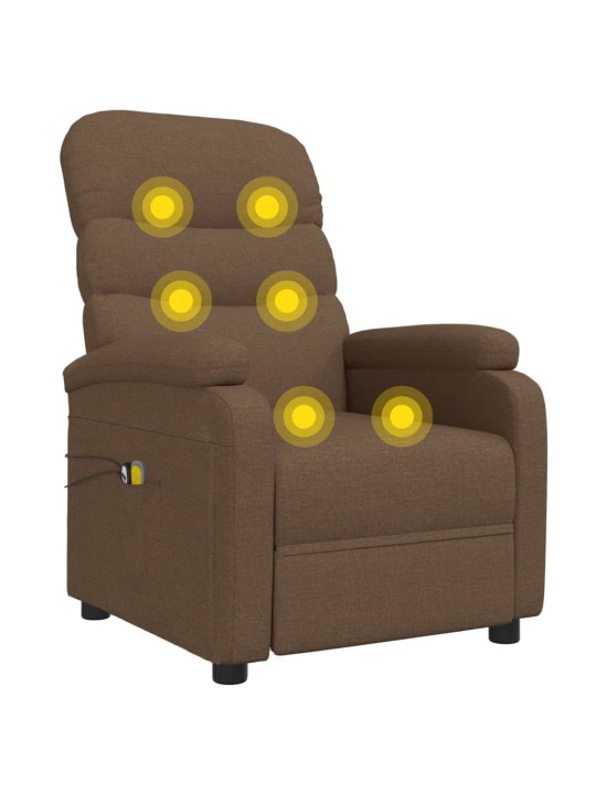 Elektrisks masāžas krēsls, brūns audums