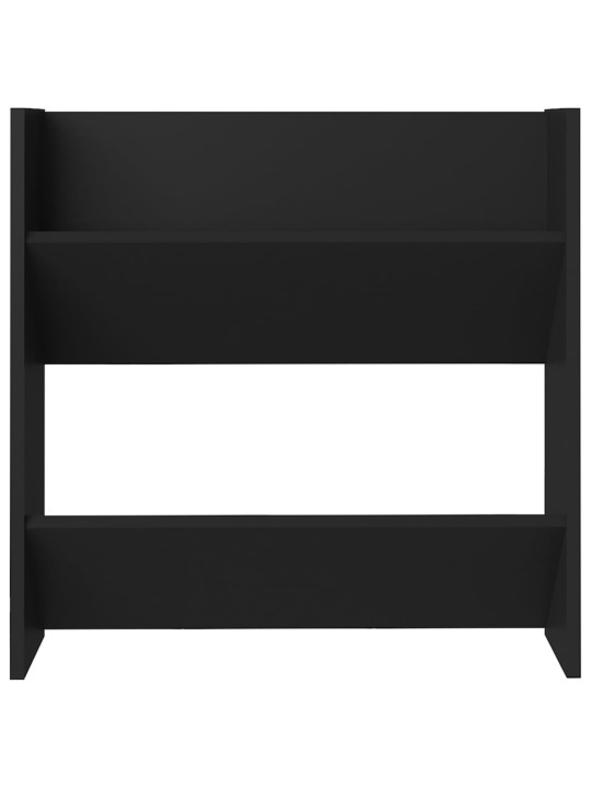 Sienas apavu plaukts, melns, 60x18x60 cm, inženierijas koks