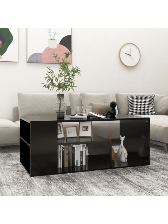 Kafijas galdiņš, melns, 100x50x40 cm, skaidu plāksne