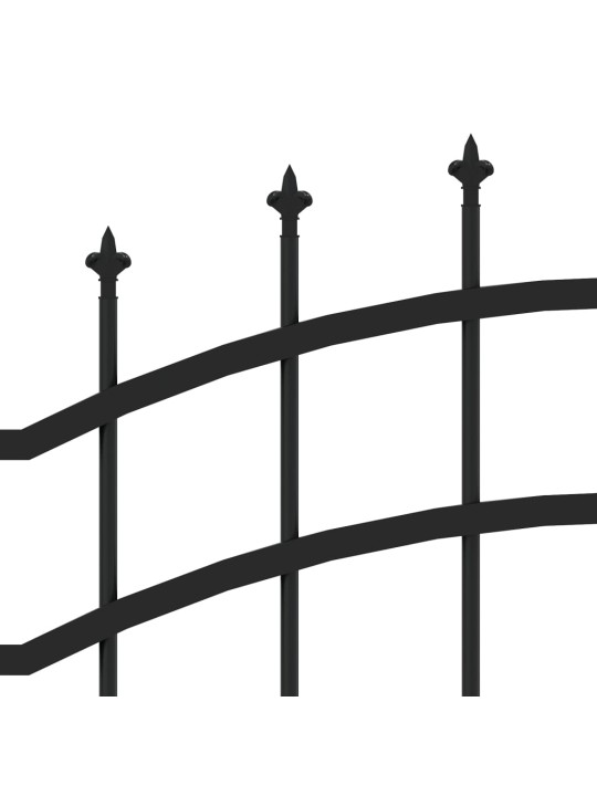 Dārza žogs ar pīķiem, melns, 115 cm, pulverkrāsots tērauds