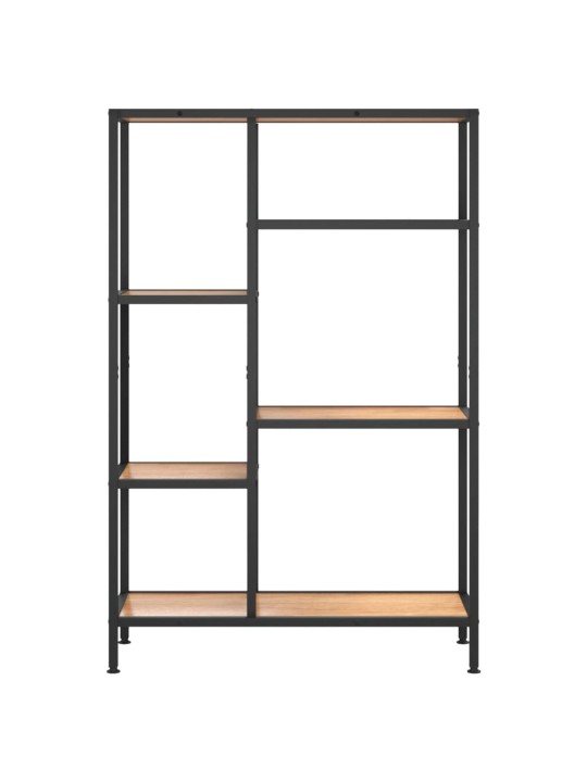 Grāmatu plaukts, 80x30x180 cm, tērauds un inženierijas koks