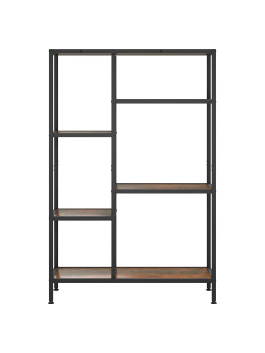Grāmatu plaukts, 80x30x180 cm, tērauds un inženierijas koks