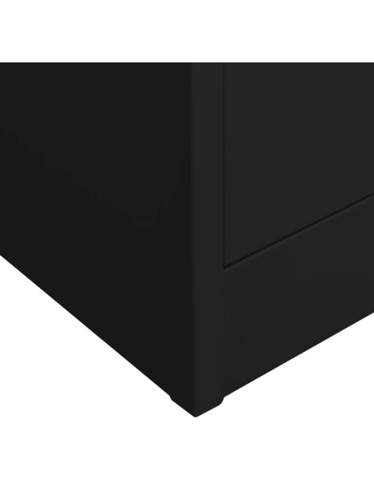 Biroja skapis, 90x40x180 cm, melns, tērauds