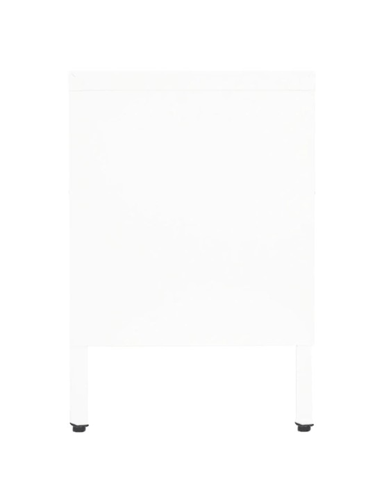 Tv skapītis, balts, 90x30x44 cm, tērauds un stikls