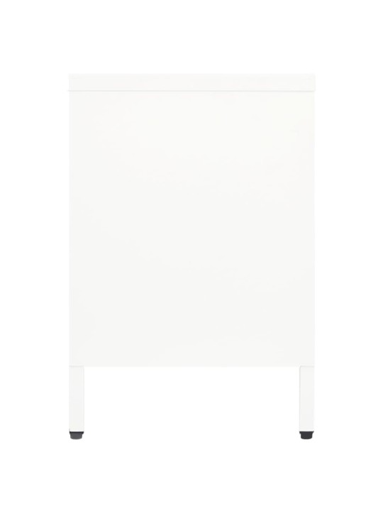 Tv skapītis, balts, 105x35x52 cm, tērauds un stikls