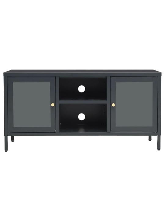 Tv skapītis, antracītpelēks, 105x35x52 cm, tērauds un stikls