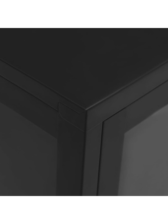 Kumode, melna, 70x35x70 cm, tērauds un stikls