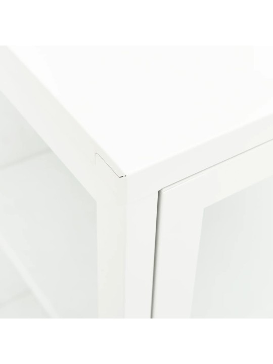 Kumode, balta, 70x35x70 cm, tērauds un stikls