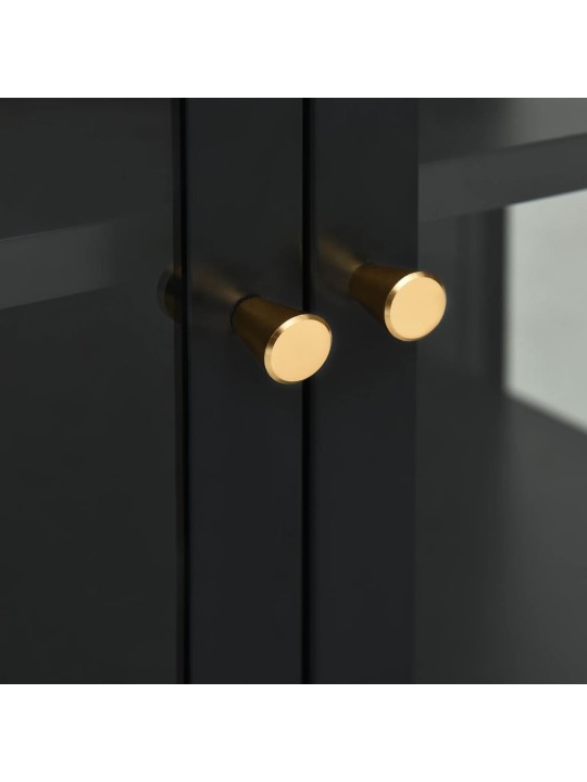 Kumode, melna, 105x35x70 cm, tērauds un stikls