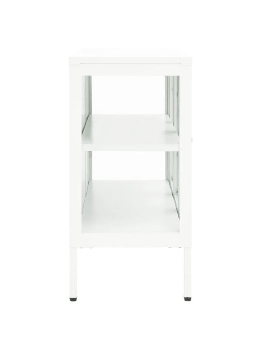 Kumode, balta, 105x35x70 cm, tērauds un stikls