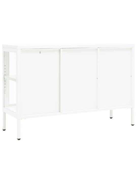 Kumode, balta, 105x35x70 cm, tērauds un stikls