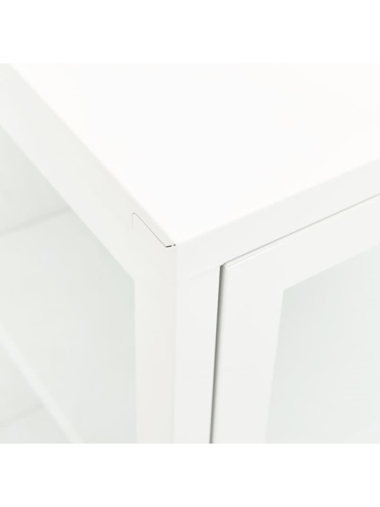Kumode, balta, 105x35x70 cm, tērauds un stikls