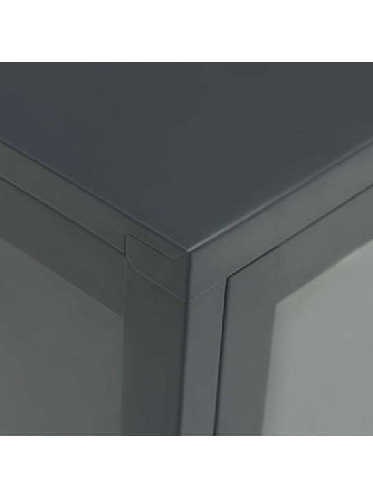 Kumode, antracītpelēka, 105x35x70 cm, tērauds un stikls