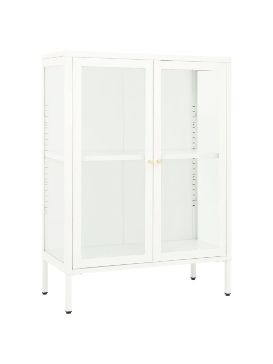 Kumode, balta, 75x35x105 cm, tērauds un stikls