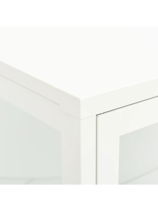 Kumode, balta, 75x35x105 cm, tērauds un stikls