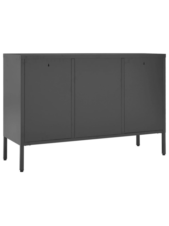 Kumode, antracītpelēka, 105x35x70 cm, tērauds un rūdīts stikls