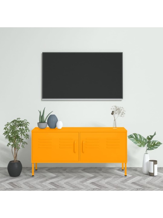 Tv skapītis, 105x35x50 cm, tērauds, sinepju dzeltens