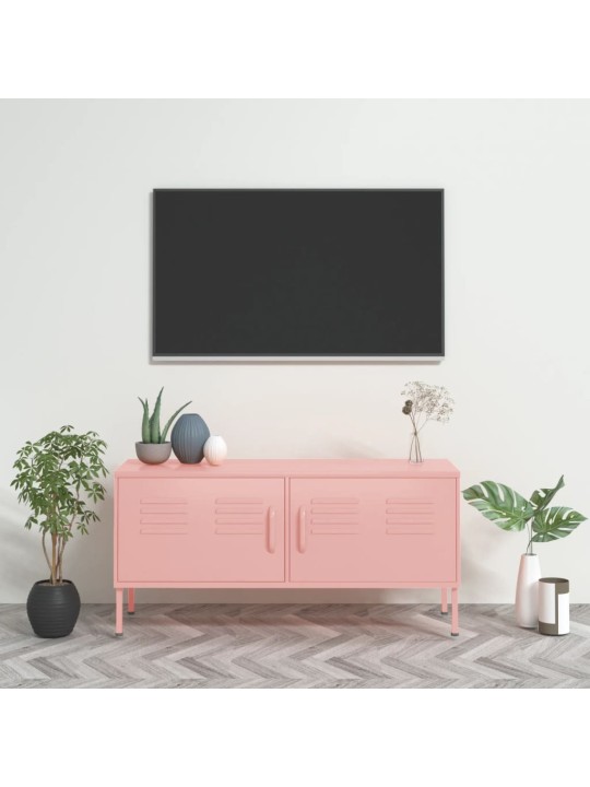 Tv skapītis, 105x35x50 cm, tērauds, rozā