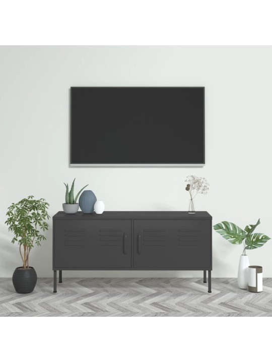 Tv skapītis, 105x35x50 cm, tērauds, antracītpelēks