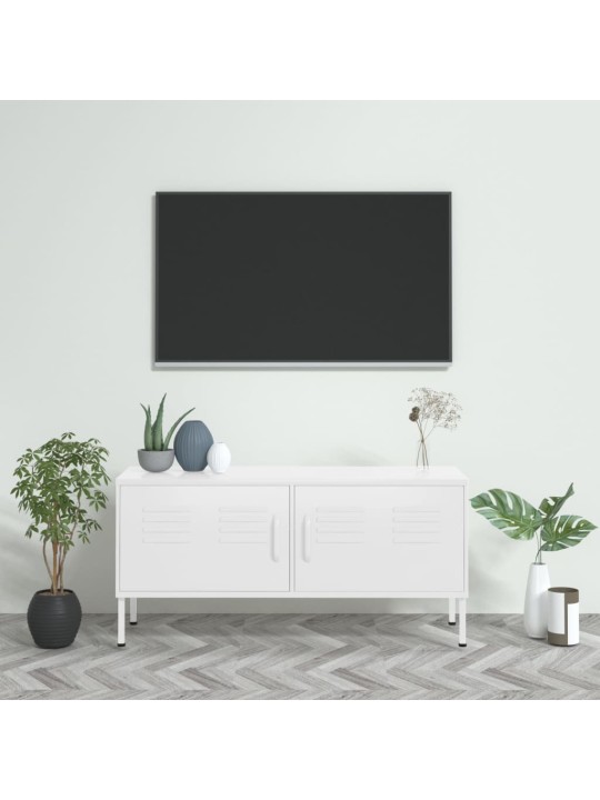Tv skapītis, 105x35x50 cm, tērauds, balts