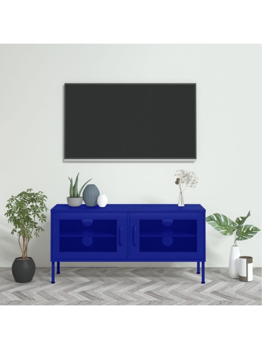 Tv skapītis, 105x35x50 cm, tērauds, tumši zils