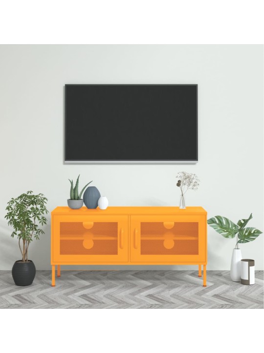 Tv skapītis, 105x35x50 cm, tērauds, sinepju dzeltens