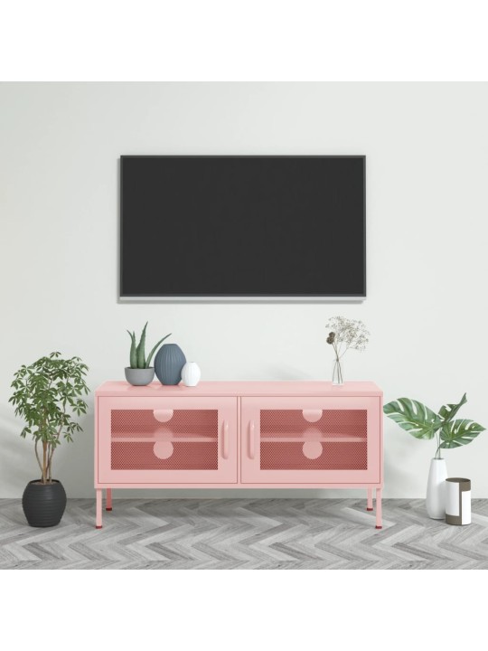 Tv skapītis, 105x35x50 cm, tērauds, rozā