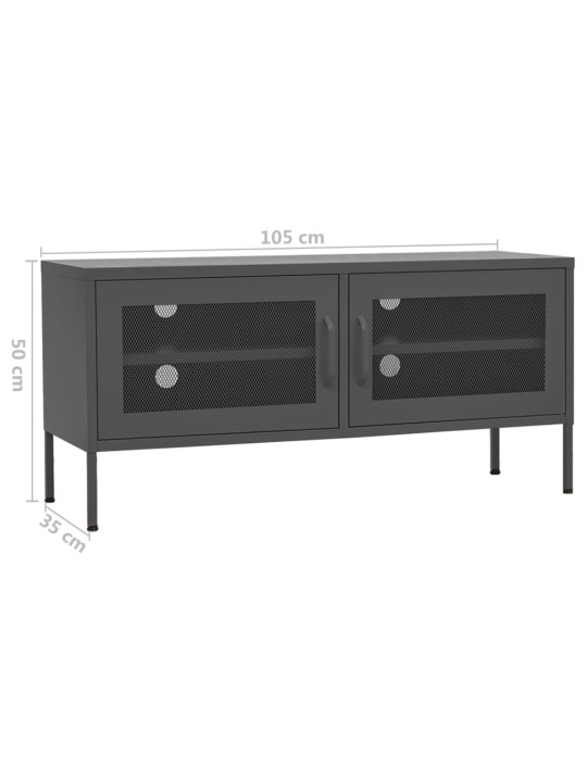 Tv skapītis, 105x35x50 cm, tērauds, antracītpelēks