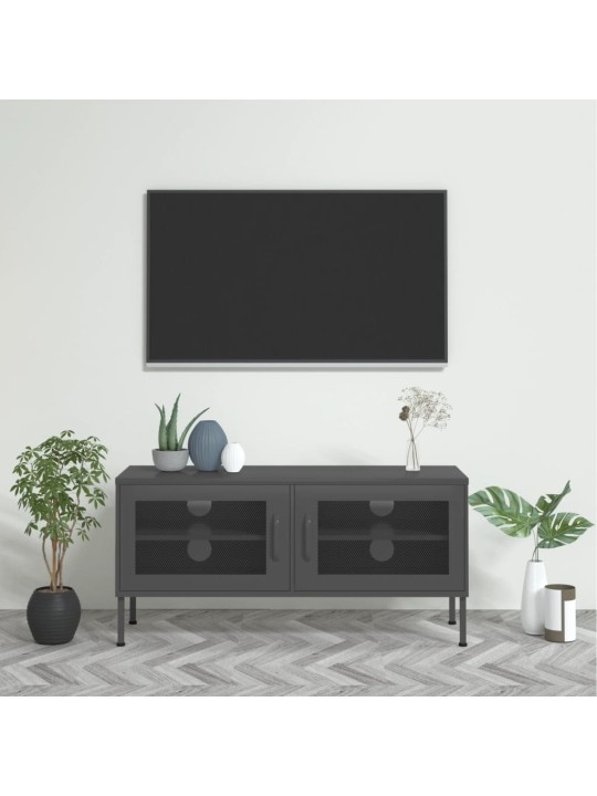 Tv skapītis, 105x35x50 cm, tērauds, antracītpelēks
