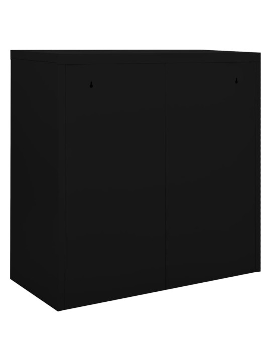 Skapītis ar bīdāmām durvīm, 90x40x90 cm, melns, tērauds