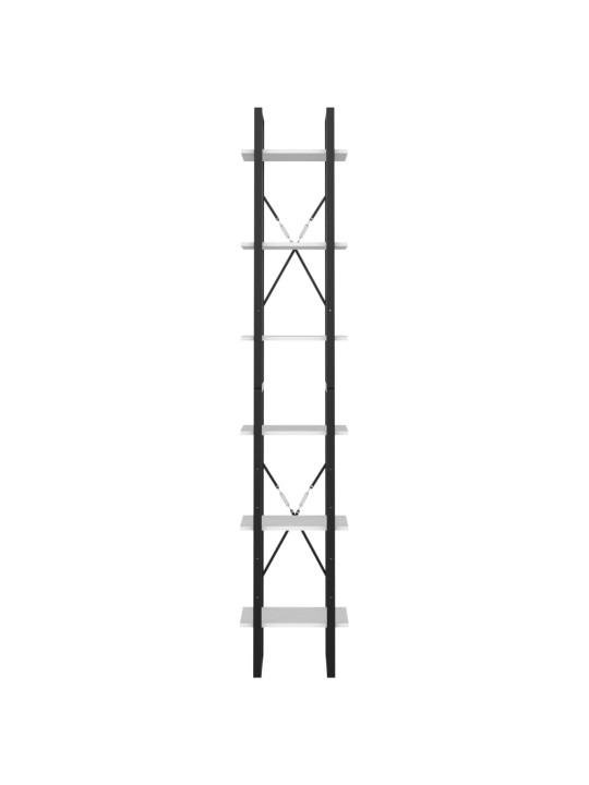 6-līmeņu grāmatu plaukts, balts, 40x30x210cm, inženierijas koks