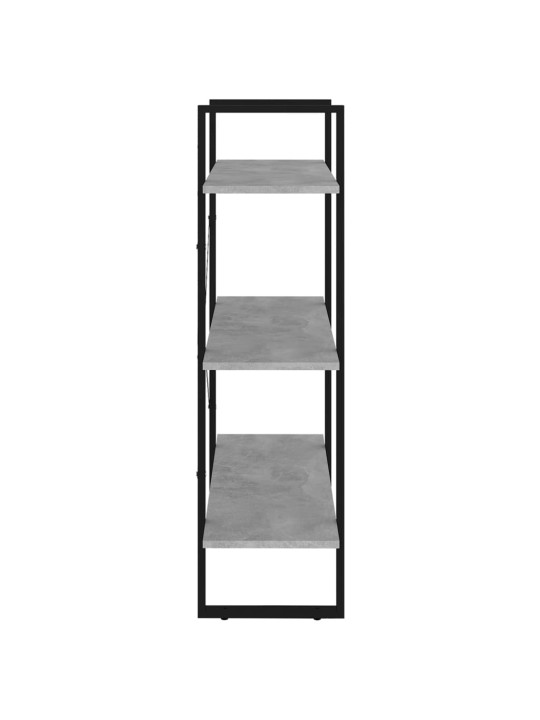 Grāmatu plaukts, betona pelēks, 80x30x105 cm, inženierijas koks