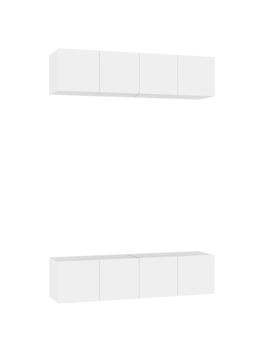 Tv plaukti, 4 gab., balti, 60x30x30 cm, inženierijas koks