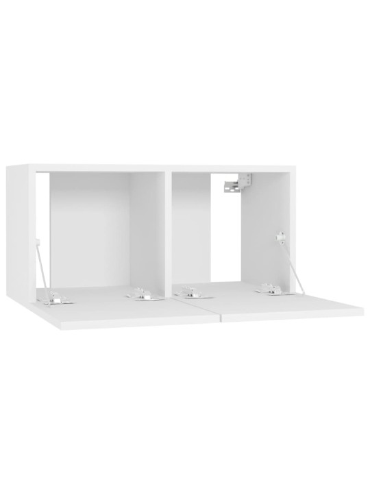 Tv plaukti, 4 gab., balti, 60x30x30 cm, inženierijas koks